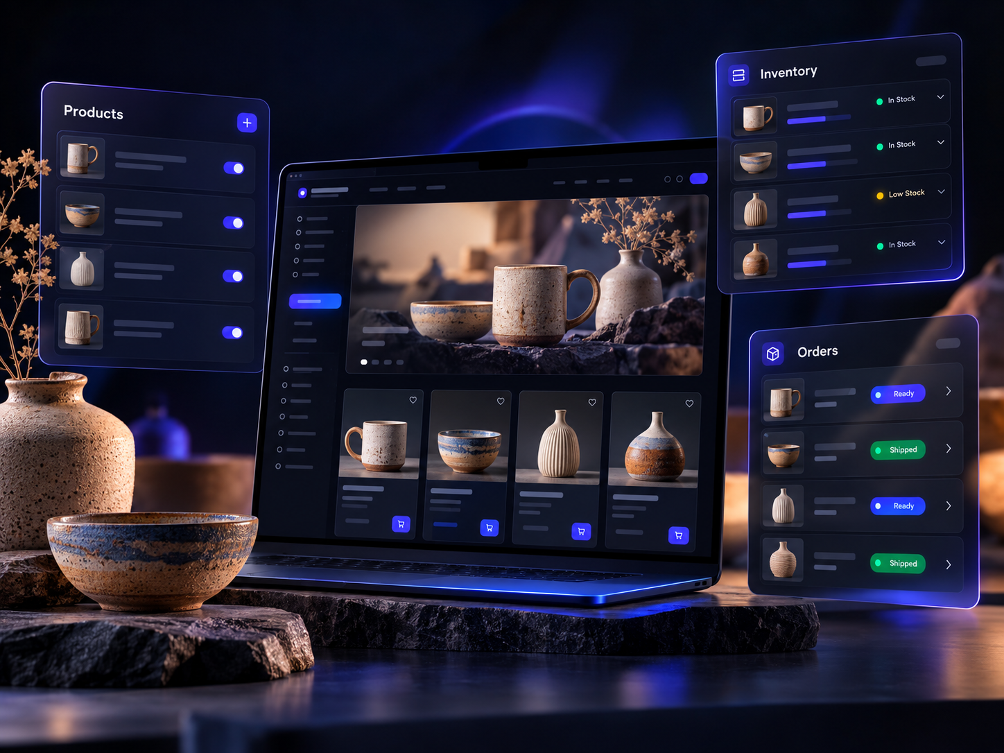 Pottery & craft sellers product interface preview