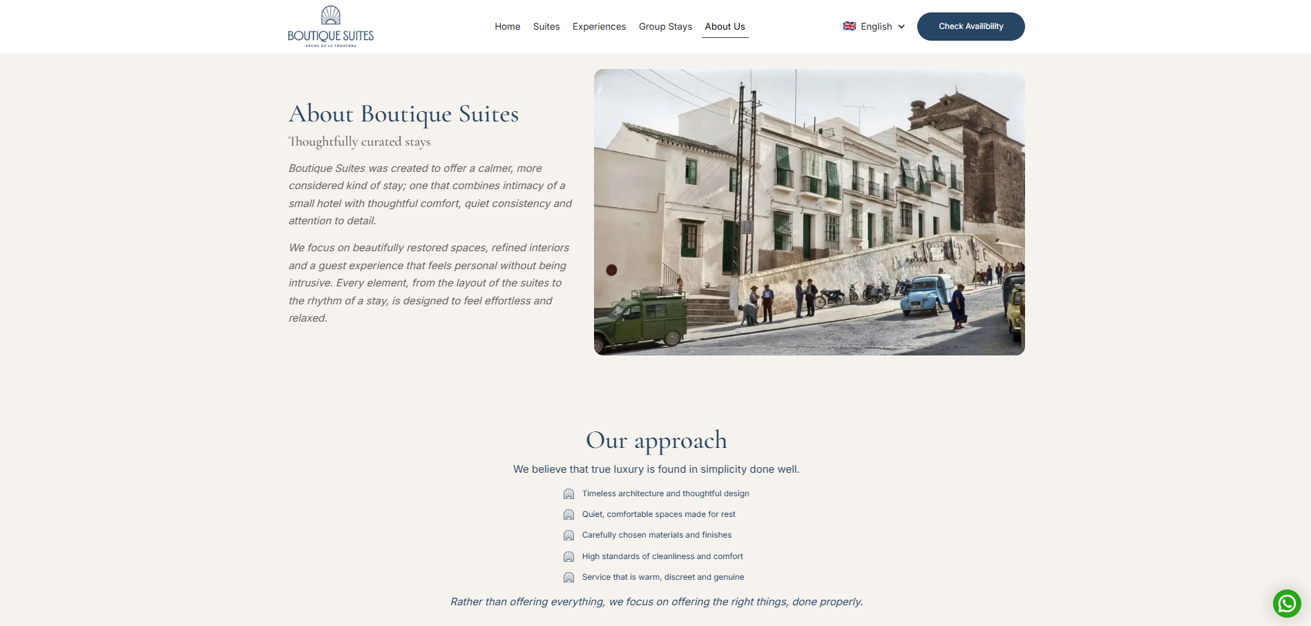 Boutique Suites location and concierge section in Arcos de la Frontera